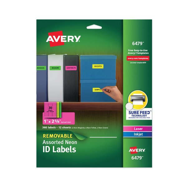 Avery Dennison Assorted Label, 30Up, PK360 6479